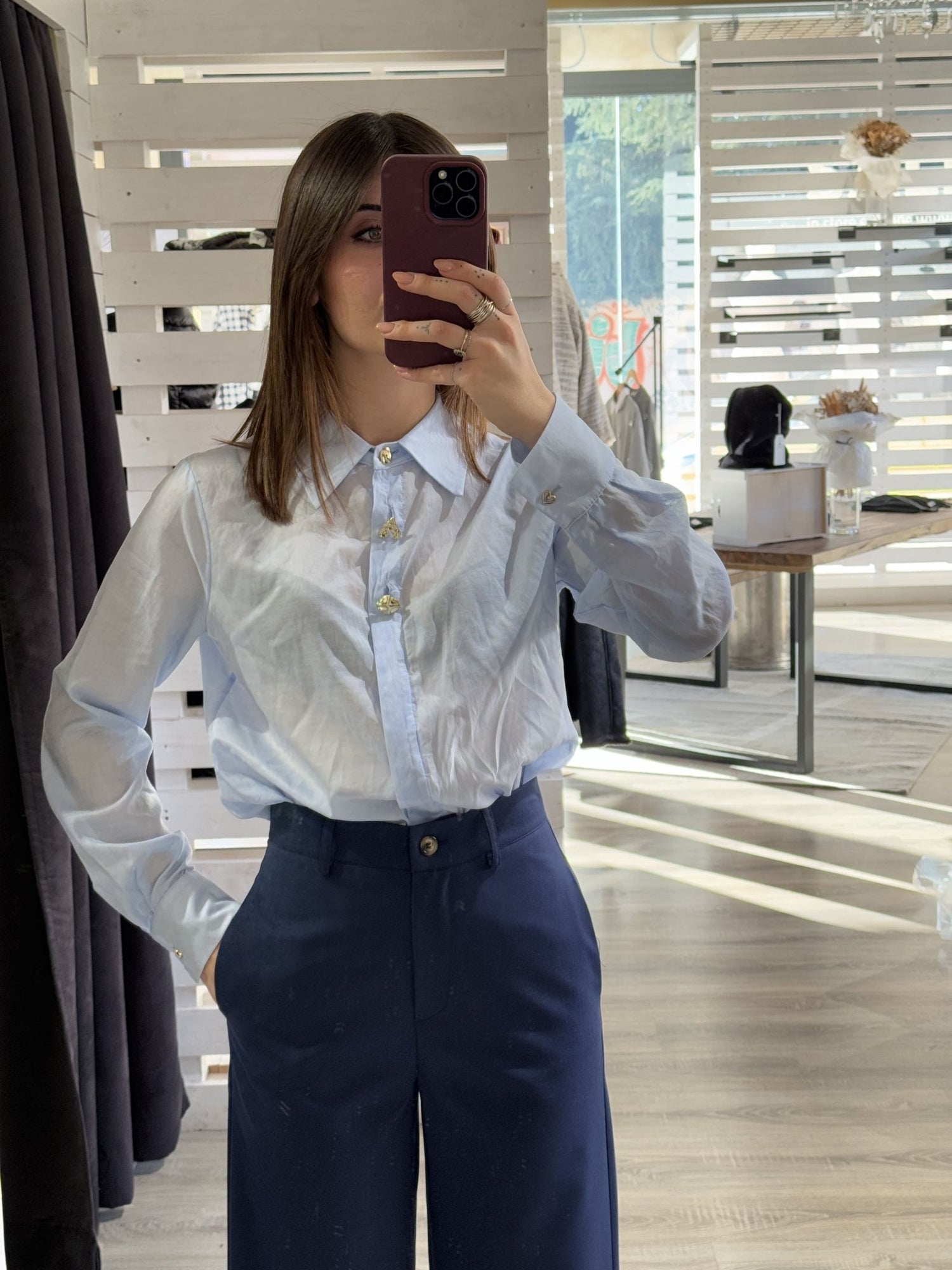 Camicia in mussola con bottoni gioiello Susy Mix - GiuGiò | Shop online