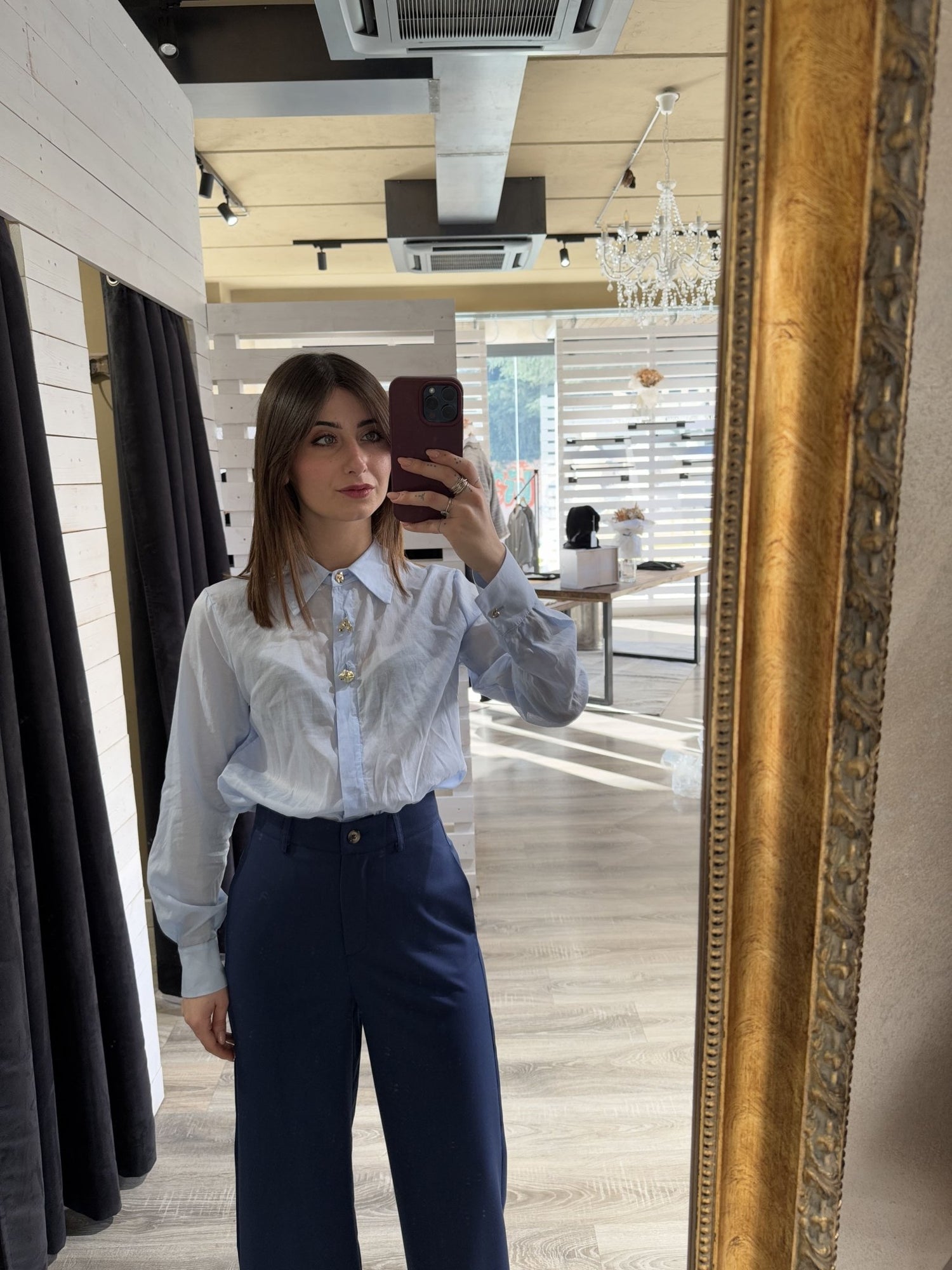 Camicia in mussola con bottoni gioiello Susy Mix - GiuGiò | Shop online