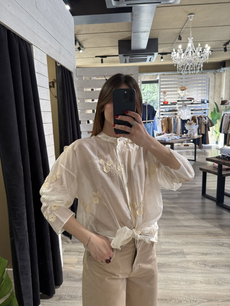 Camicia in mussola di cotone con ricami Susy Mix - GiuGiò | Shop online