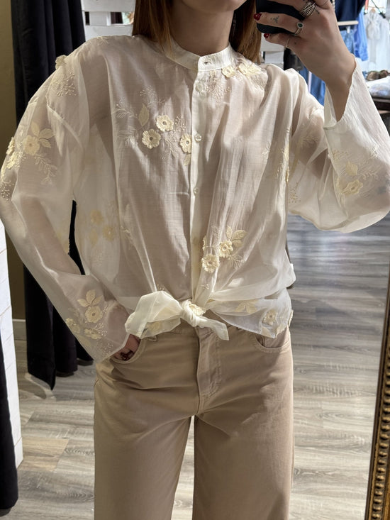 Camicia in mussola di cotone con ricami Susy Mix - GiuGiò | Shop online