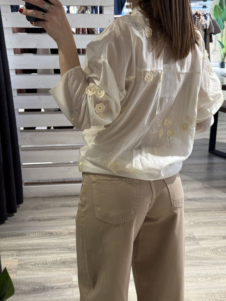Camicia in mussola di cotone con ricami Susy Mix - GiuGiò | Shop online