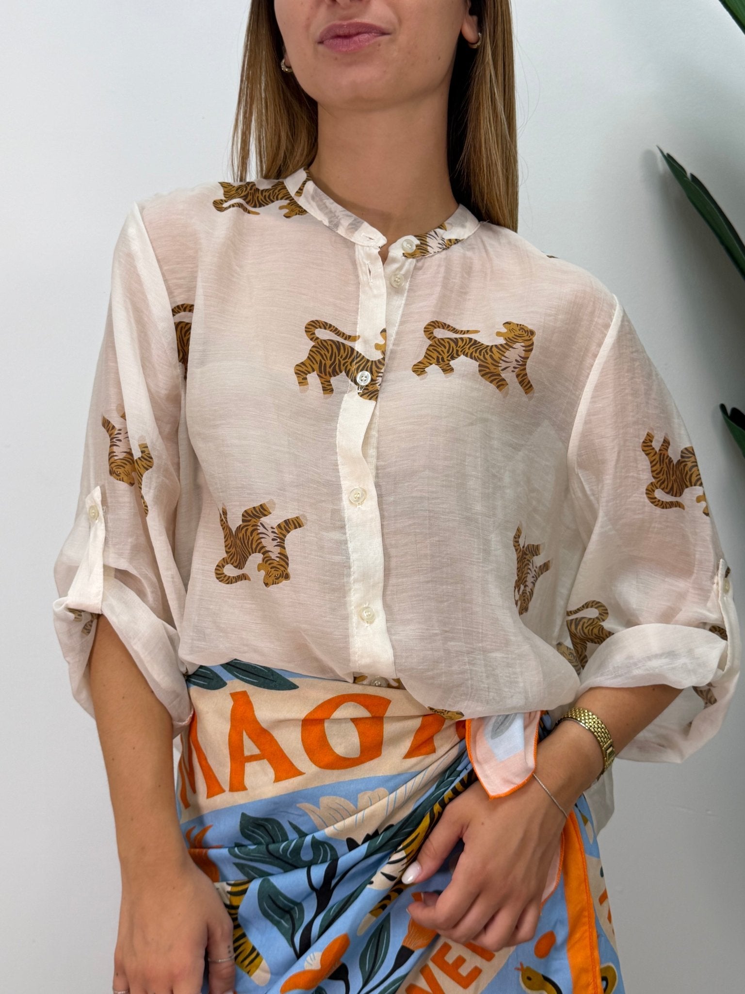Camicia in mussola stampa tigri HaveOne - GiuGiò | Shop online