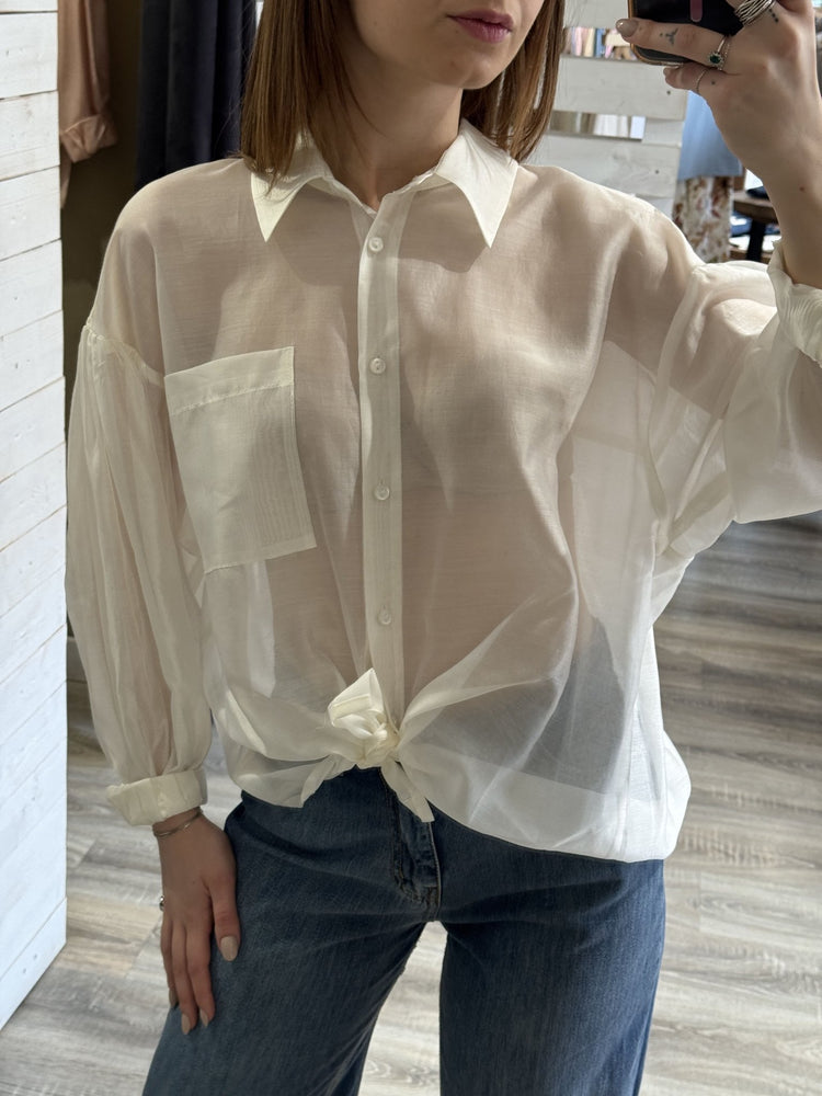 Camicia in tencel con nodo Tensione In - GiuGiò | Shop online