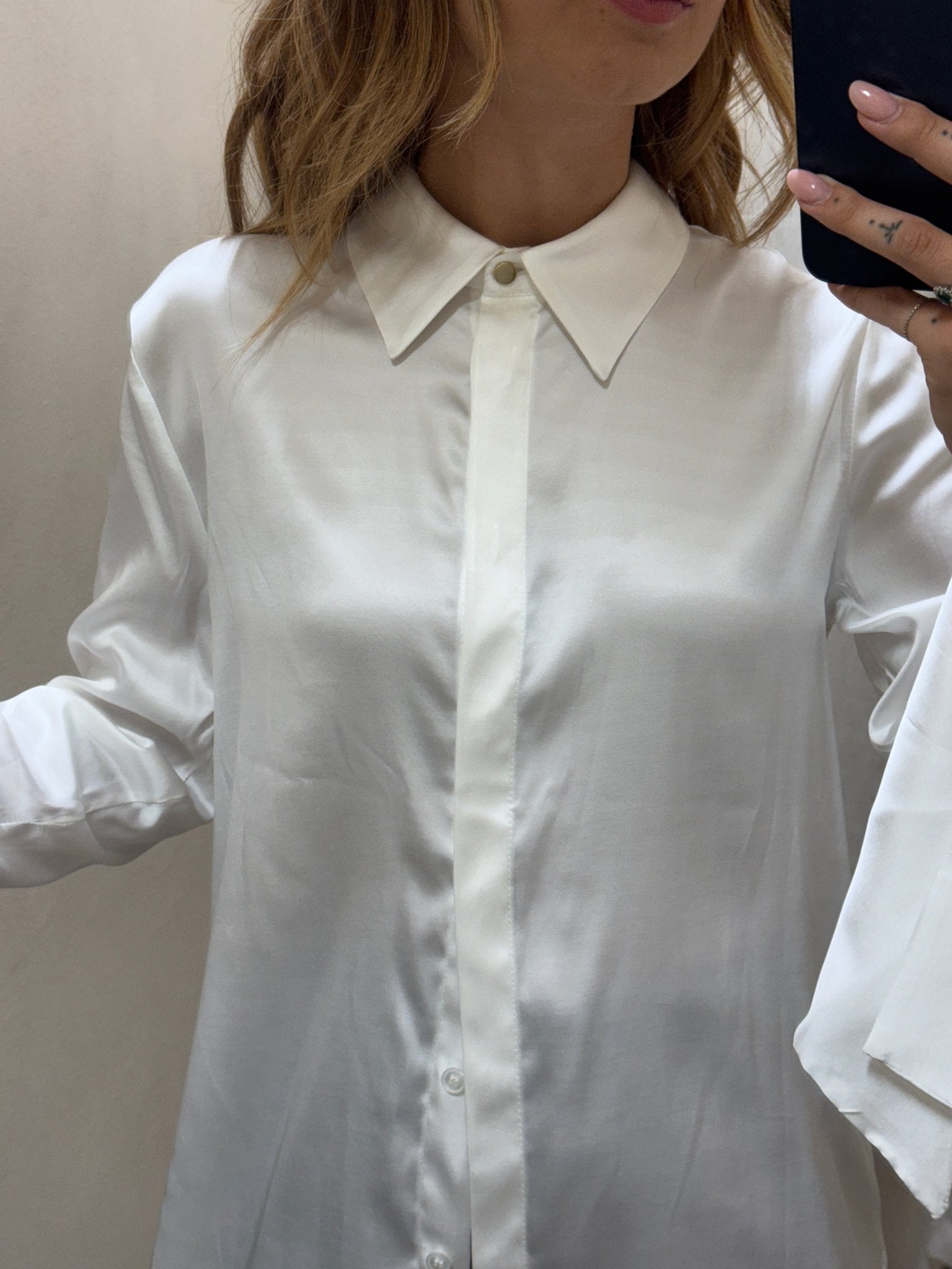 Camicia in viscosa maxi polso con rouches Please - GiuGiò | Shop online