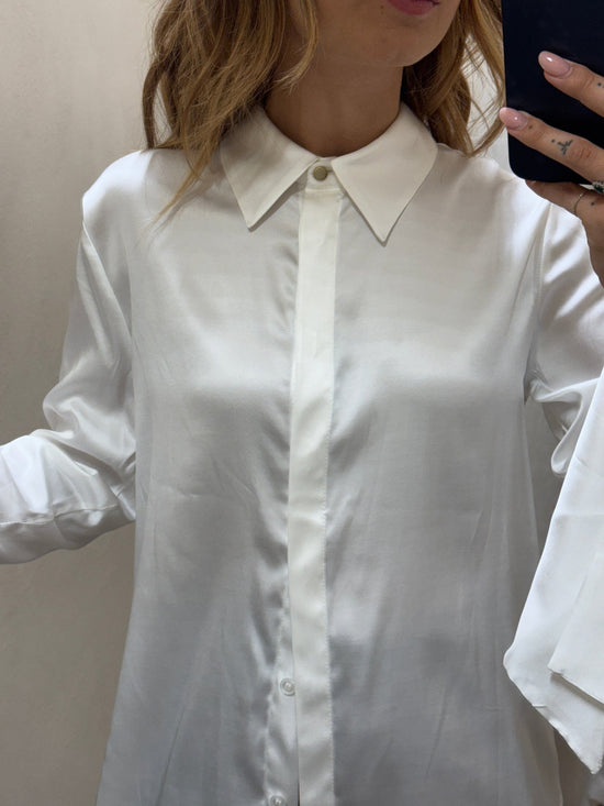 Camicia in viscosa maxi polso con rouches Please - GiuGiò | Shop online