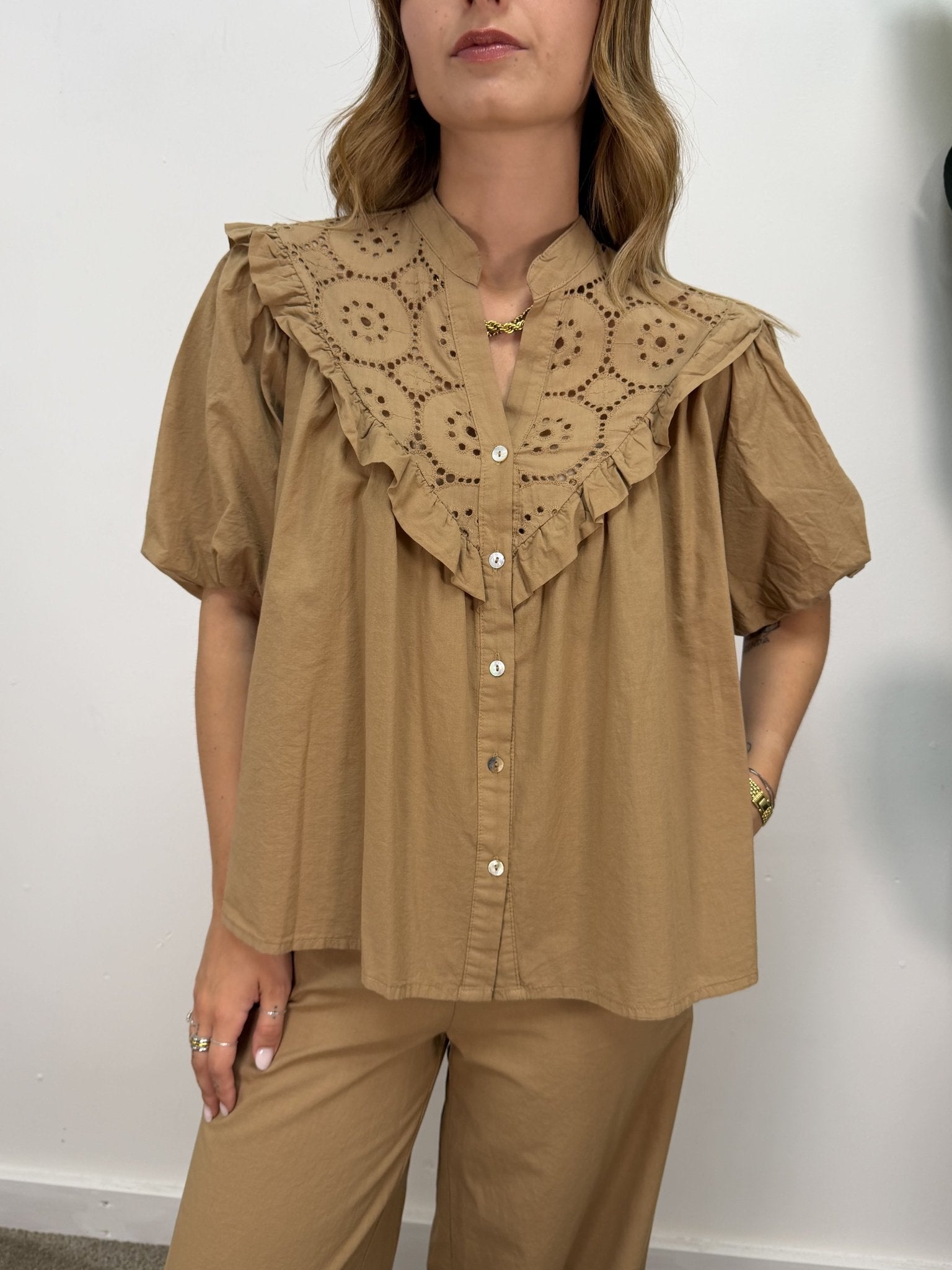 Camicia over coreana con inserti in sangallo MyD - GiuGiò | Shop online