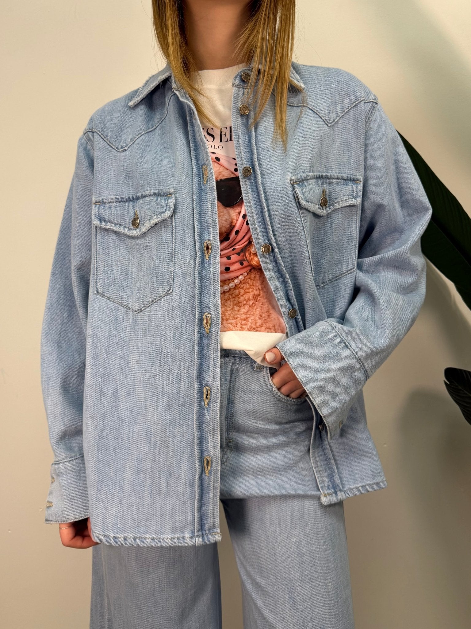 Camicia over in denim chiaro Tensione In - GiuGiò | Shop online