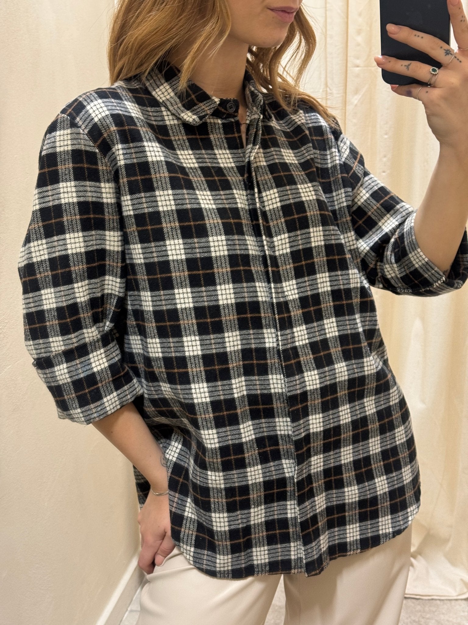 Camicia over in flanella stampa check MyD - GiuGiò | Shop online