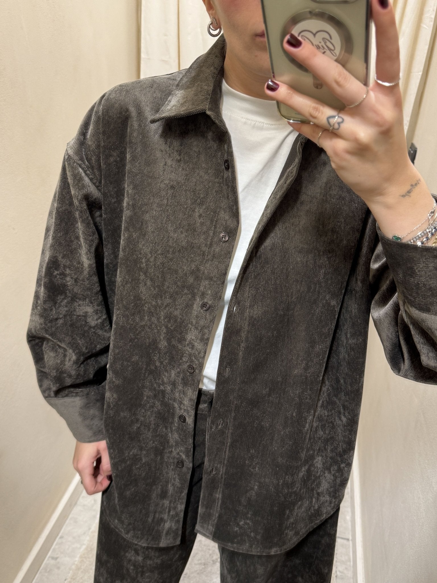 Camicia over in millerighe di velluto MyD - GiuGiò | Shop online