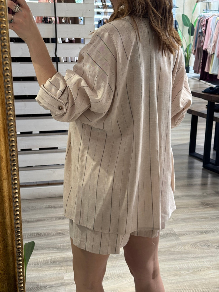 Camicia over misto lino rigata HaveOne - GiuGiò | Shop online