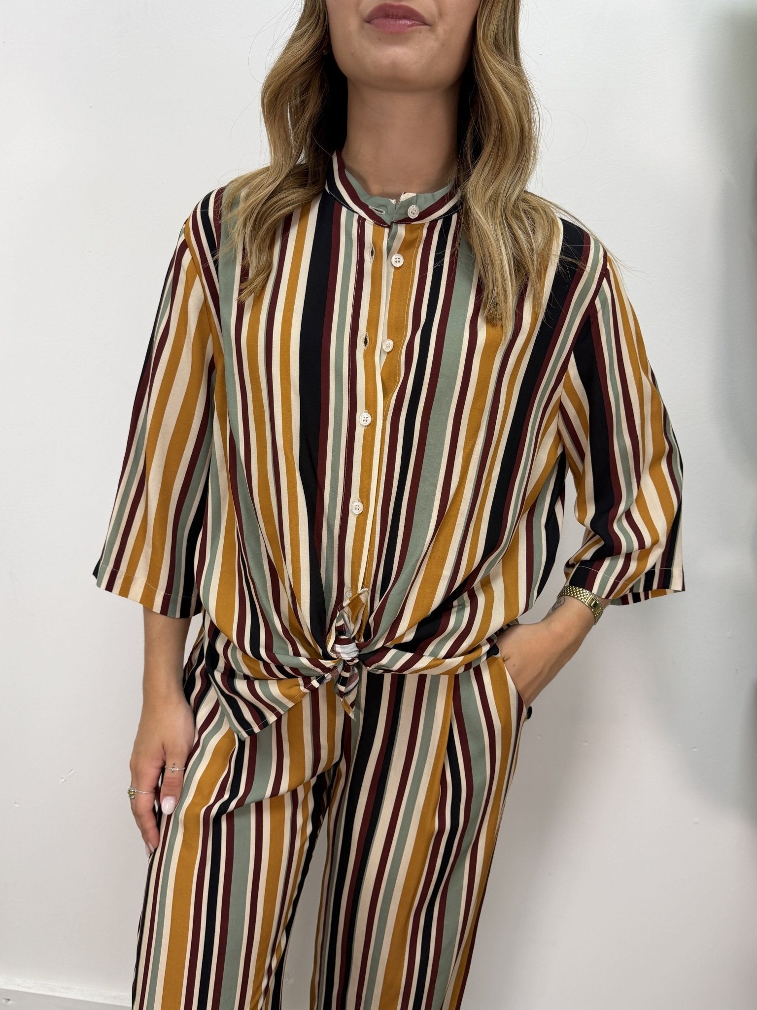 Camicia over rigata multicolor Dixie - GiuGiò | Shop online
