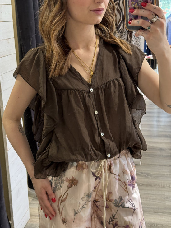 Camicia smanicata con rouches Susy Mix - GiuGiò | Shop online