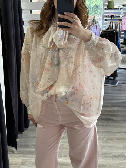 Camicia stampa floreale con fiocco Dixie - GiuGiò | Shop online