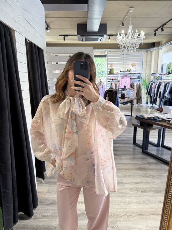 Camicia stampa floreale con fiocco Dixie - GiuGiò | Shop online