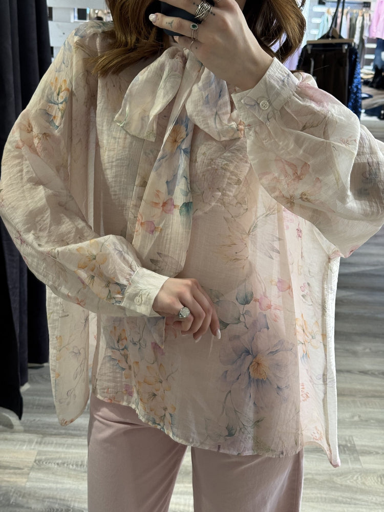 Camicia stampa floreale con fiocco Dixie - GiuGiò | Shop online