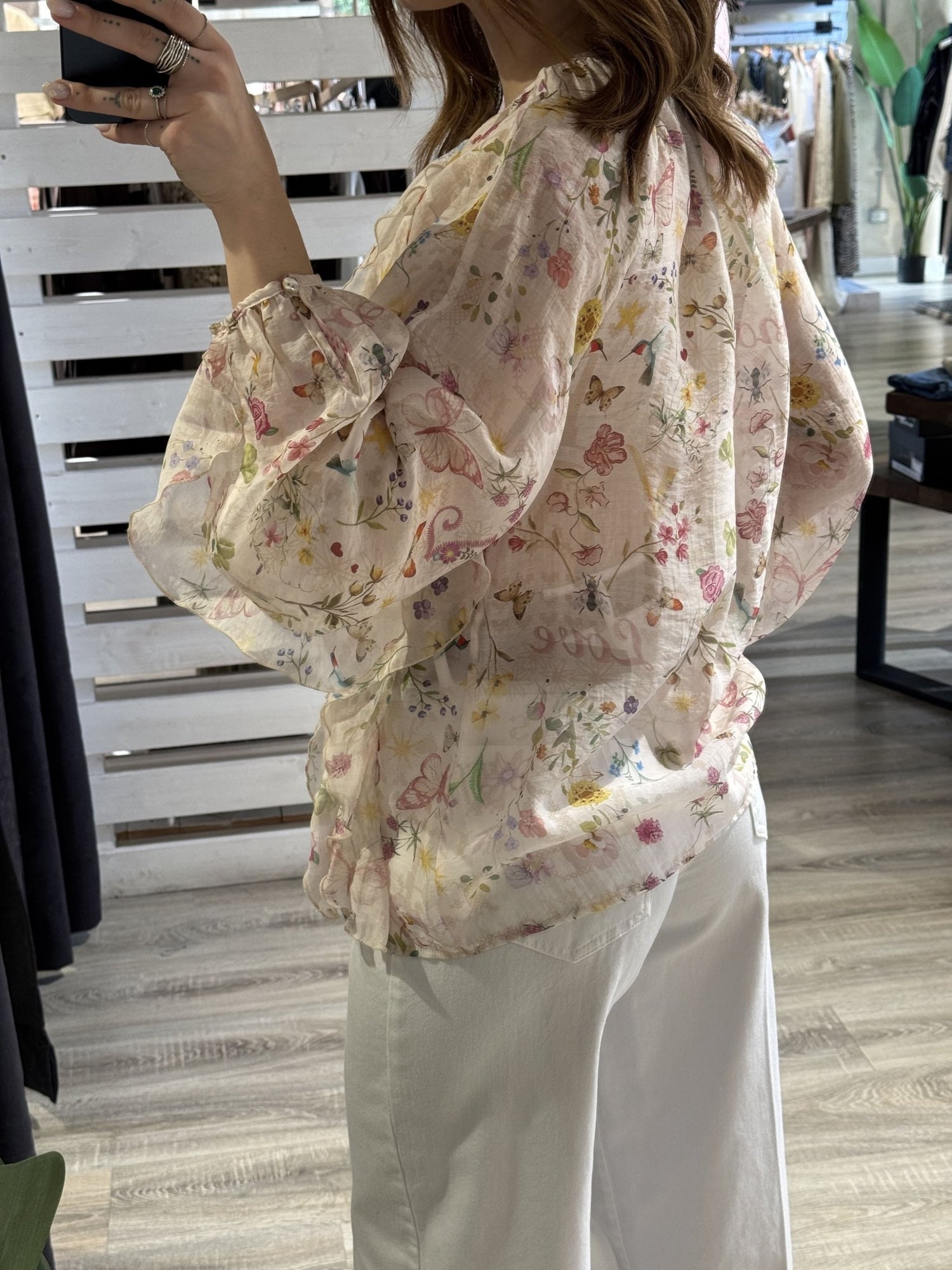 Camicia stampa floreale con rouches Dixie - GiuGiò | Shop online