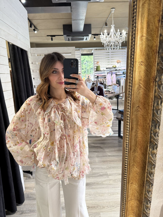 Camicia stampa floreale con rouches Dixie - GiuGiò | Shop online