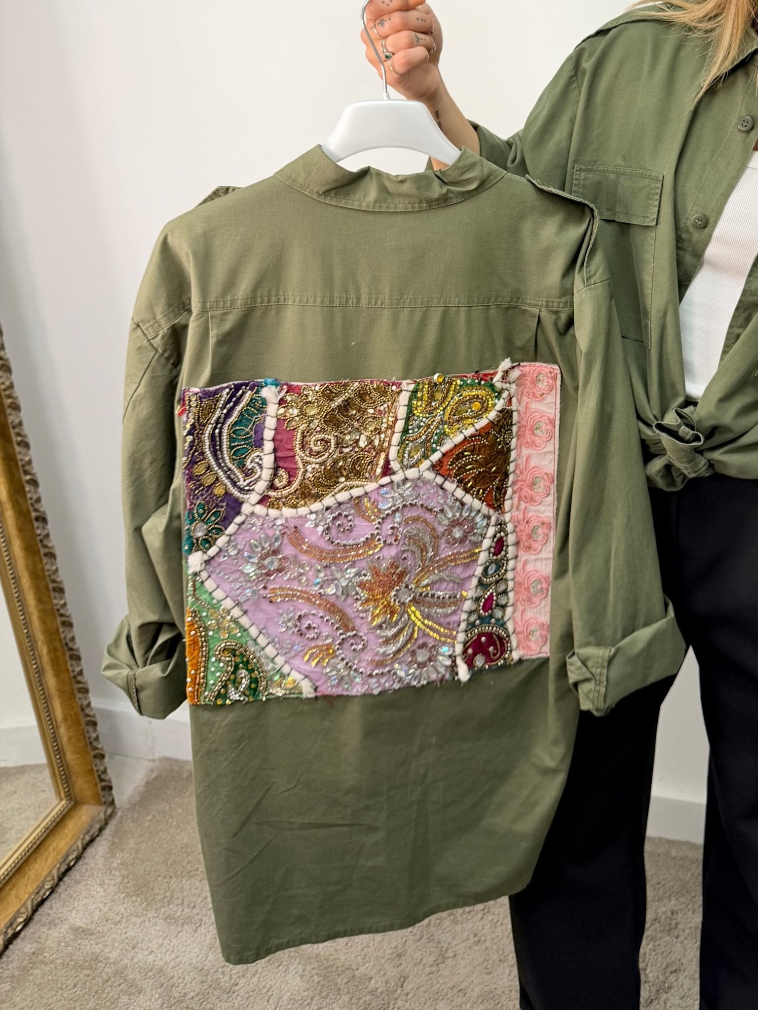 Camicia vintage con applicazione sul retro Susy Mix - GiuGiò | Shop online