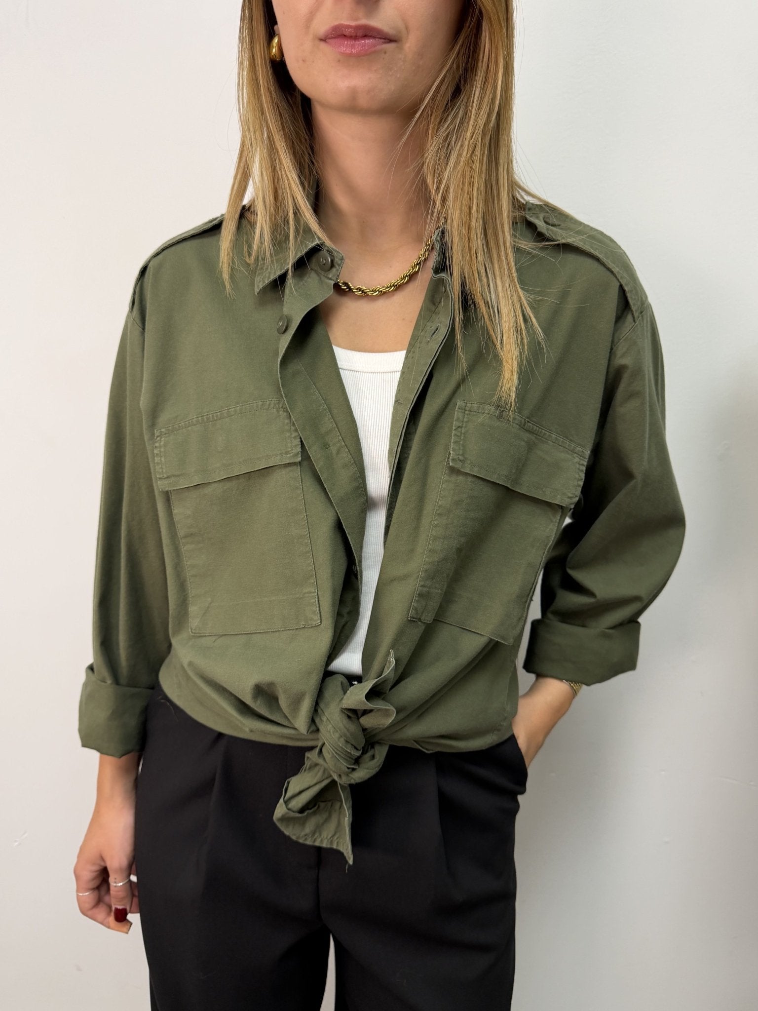 Camicia vintage con applicazione sul retro Susy Mix - GiuGiò | Shop online