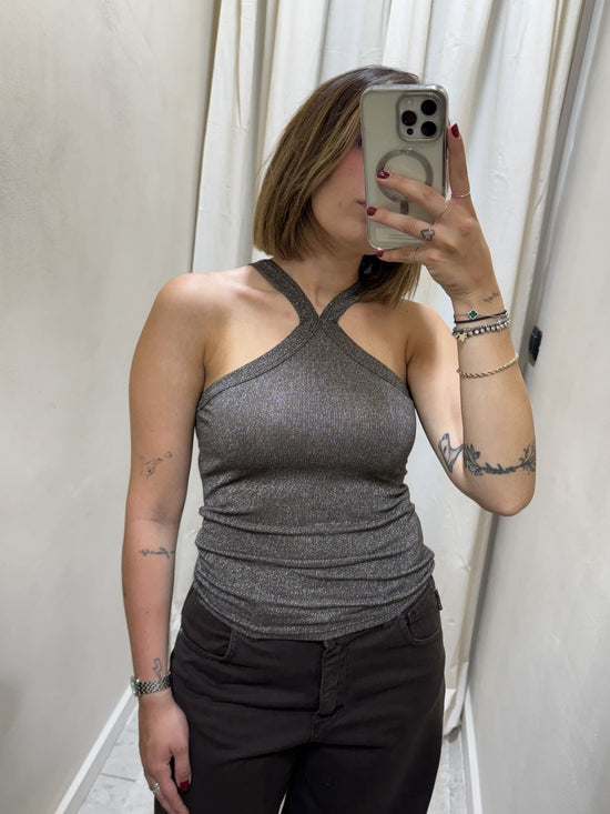Canotta a costine in lurex Susy Mix - GiuGiò | Shop online