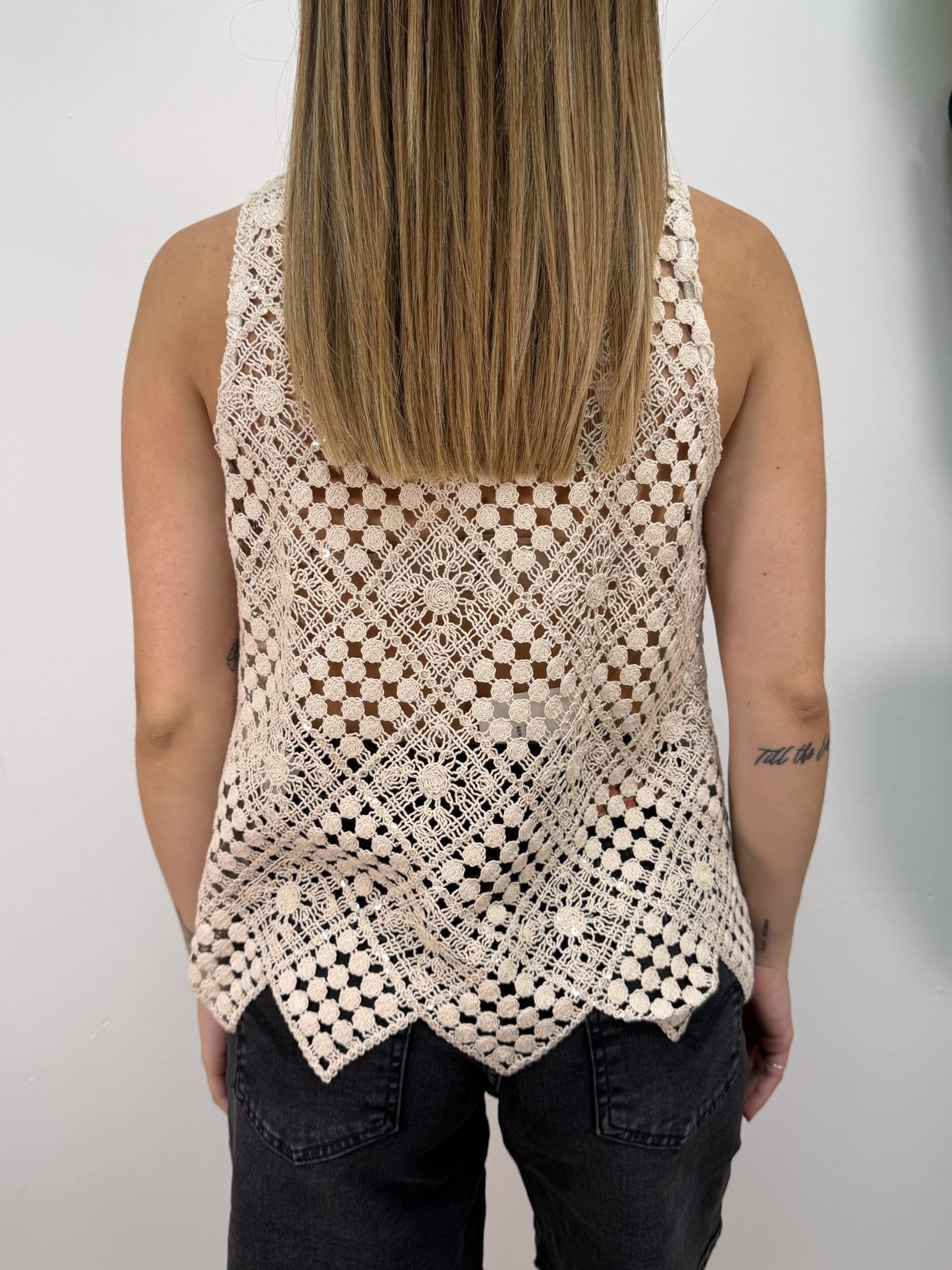 Canotta crochet con paillettes MyD - GiuGiò | Shop online