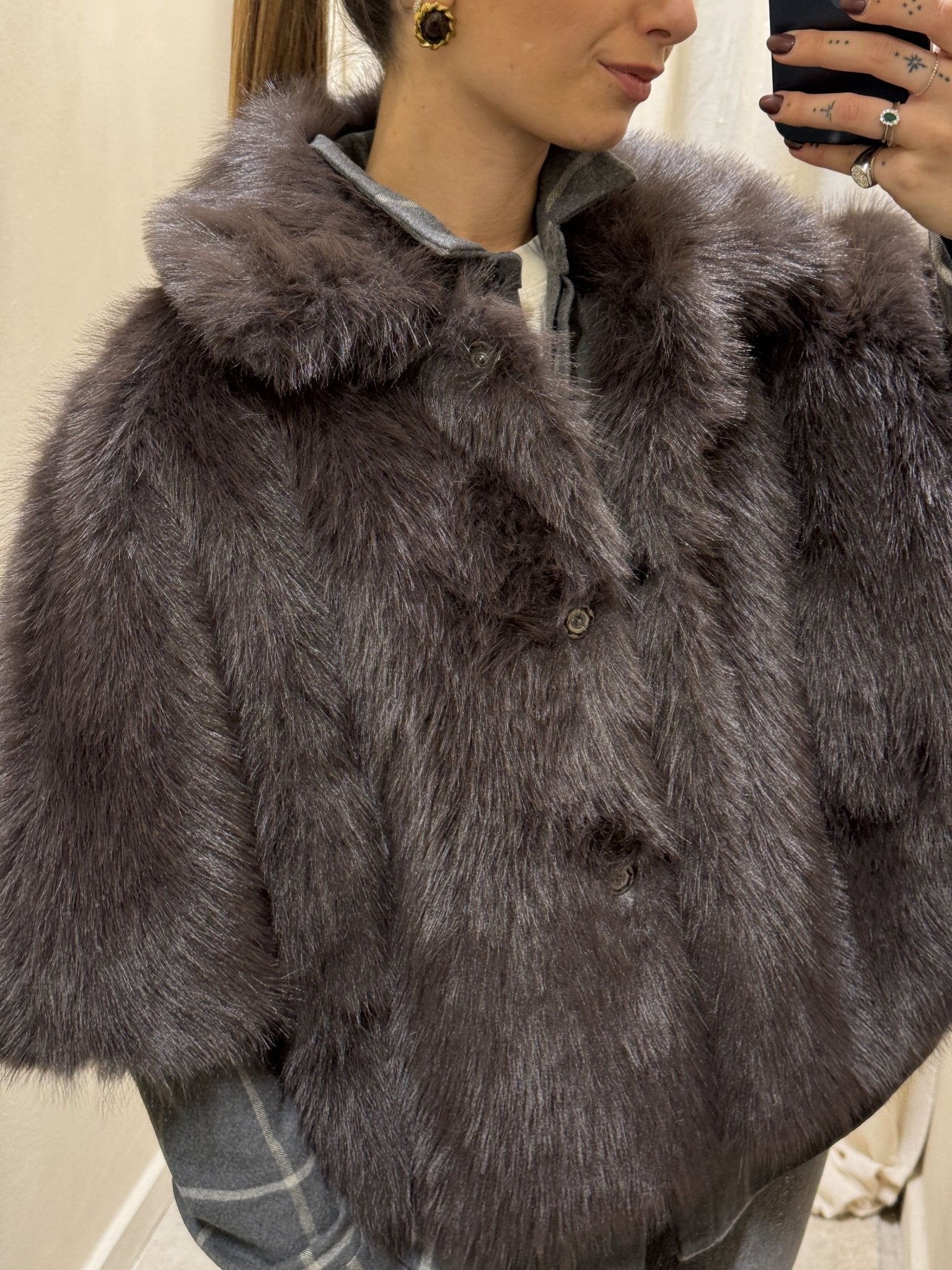 Cappa in eco pelliccia pelo lungo Please - GiuGiò | Shop online