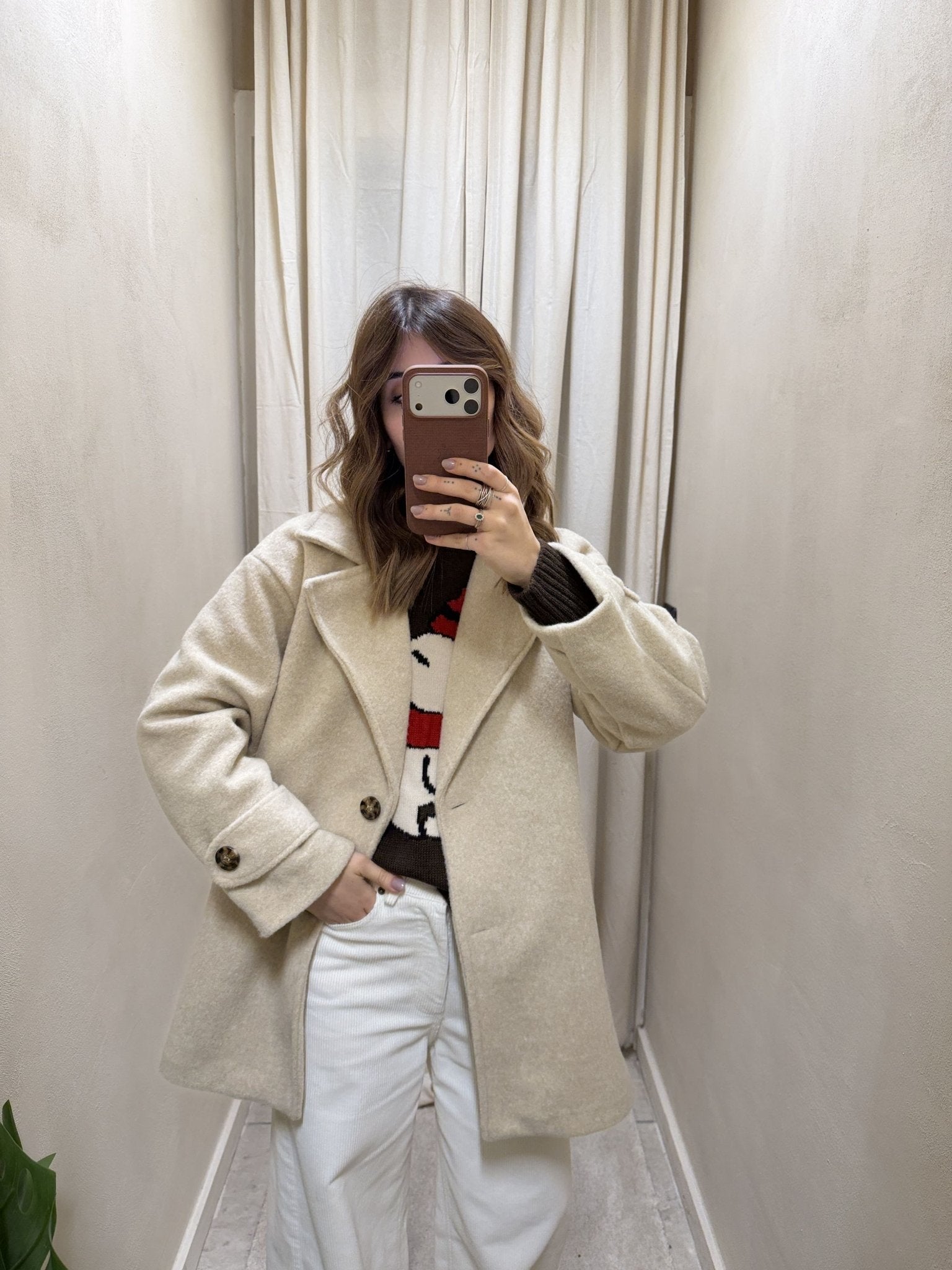 Cappottino 7/8 monopetto in lana cotta MyD - GiuGiò | Shop online