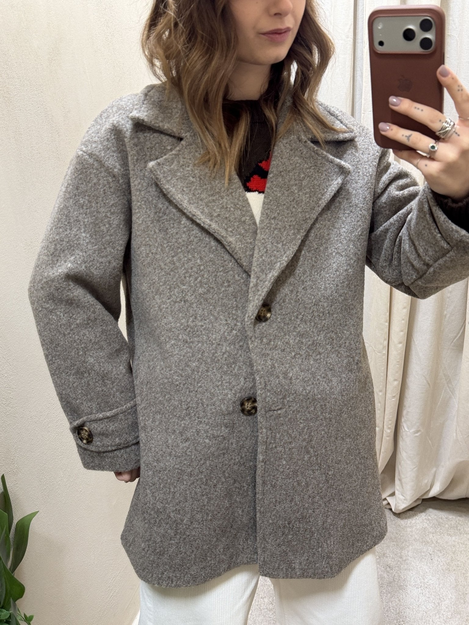 Cappottino 7/8 monopetto in lana cotta MyD - GiuGiò | Shop online