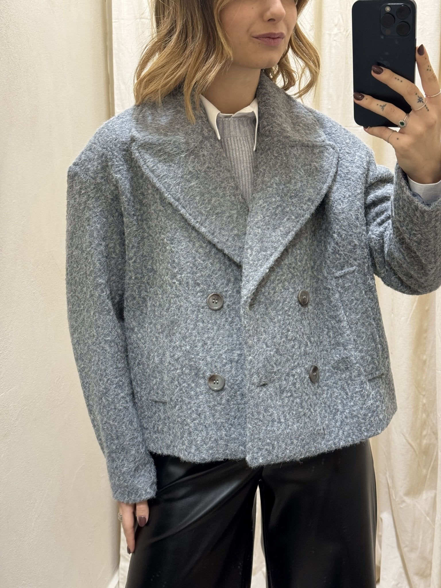 cappottino doppiopetto in lana cotta Susy Mix - GiuGiò | Shop online