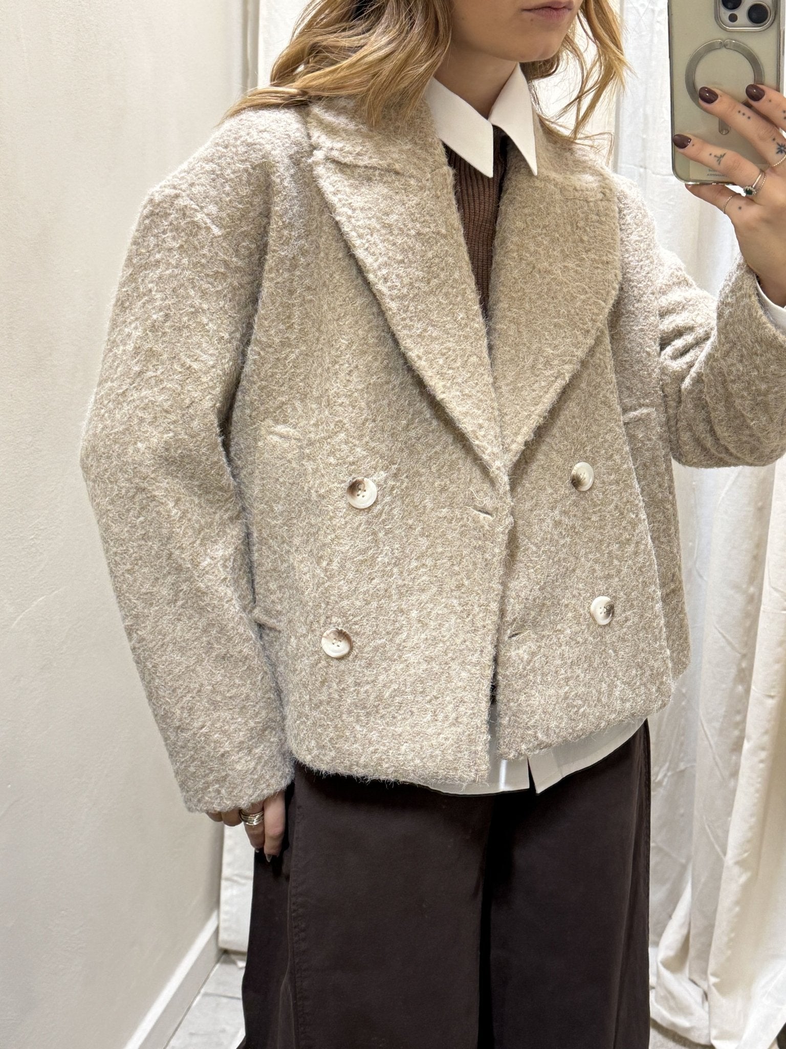 cappottino doppiopetto in lana cotta Susy Mix - GiuGiò | Shop online