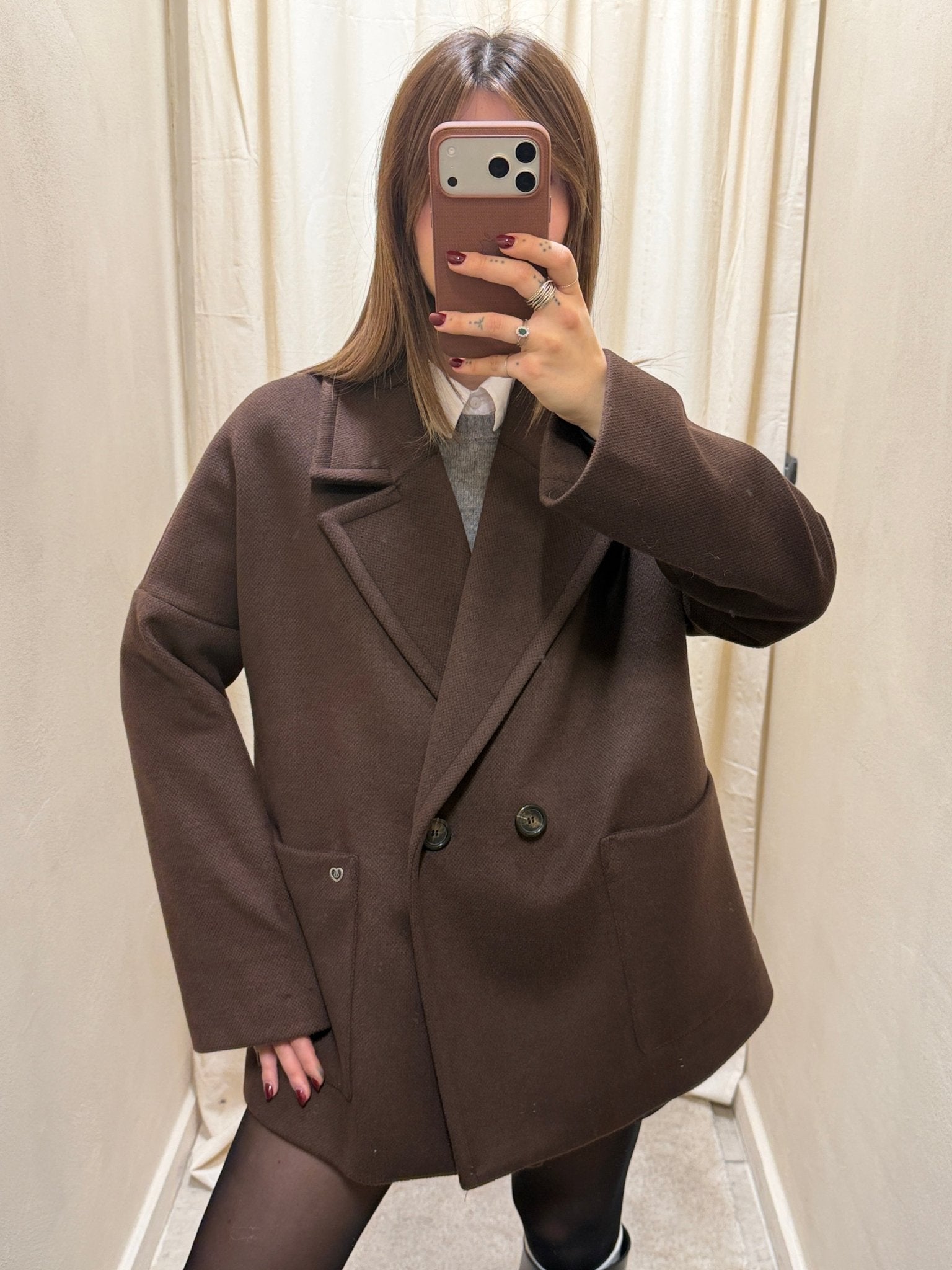 Cappotto corto doppiopetto tasche a toppa Please - GiuGiò | Shop online