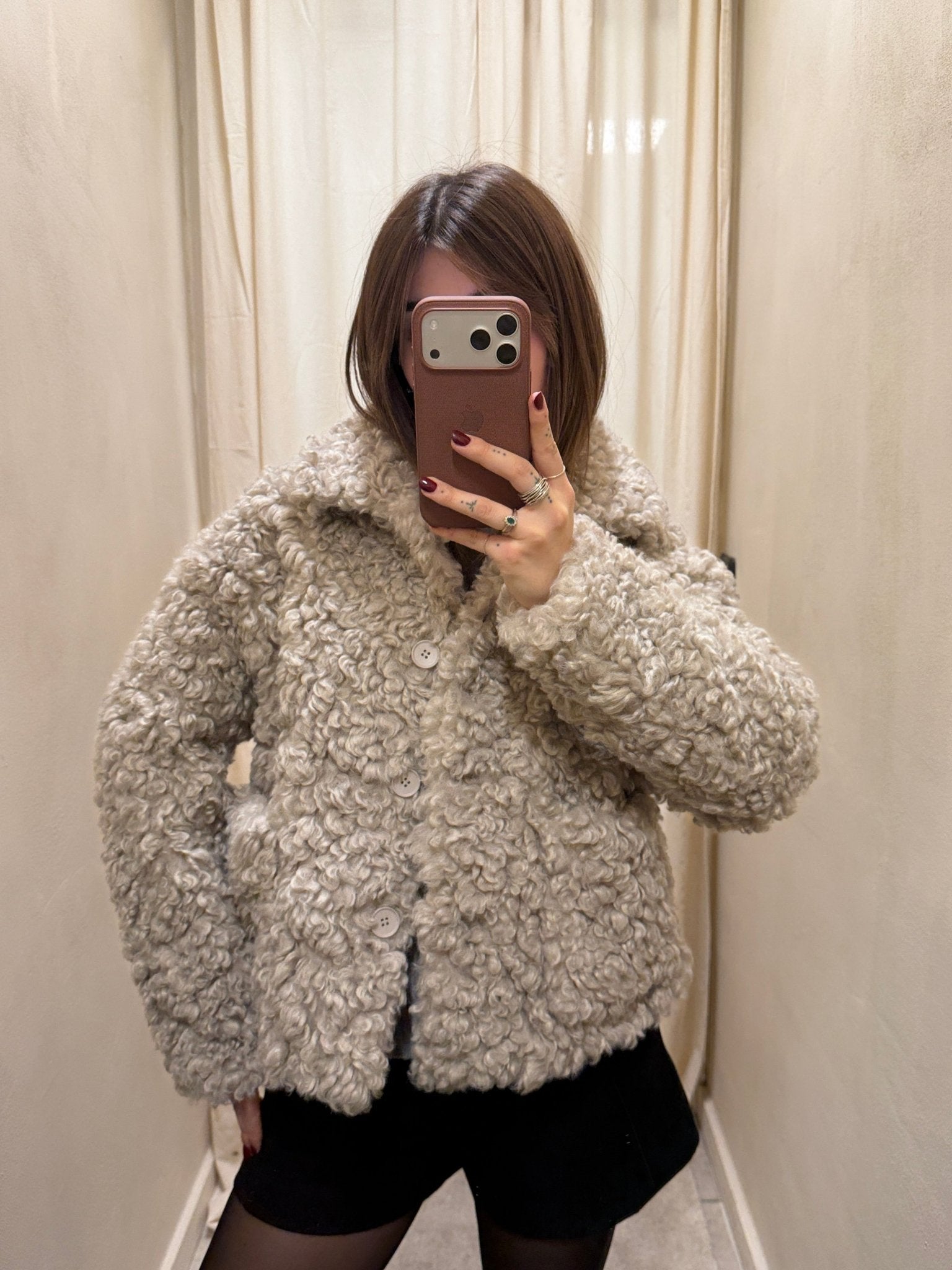Cappotto corto in sherpa Censured - GiuGiò | Shop online