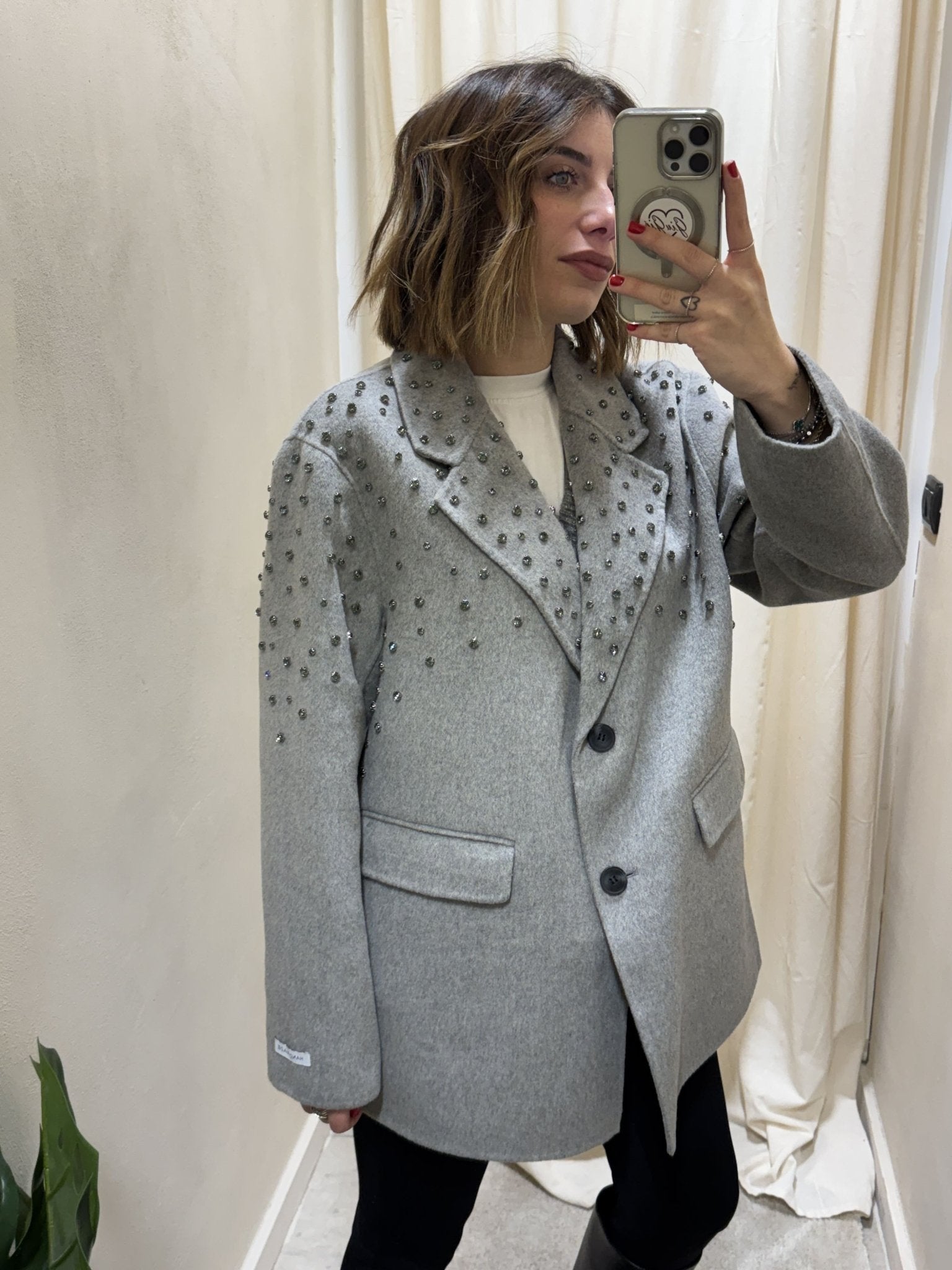 Cappotto corto monopetto con strass HaveOne - GiuGiò | Shop online