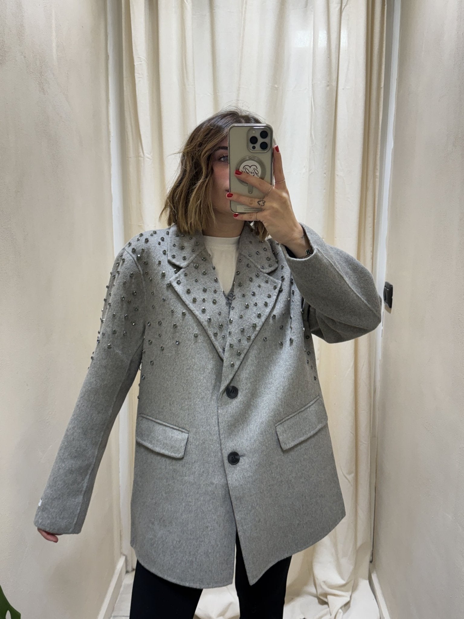 Cappotto corto monopetto con strass HaveOne - GiuGiò | Shop online