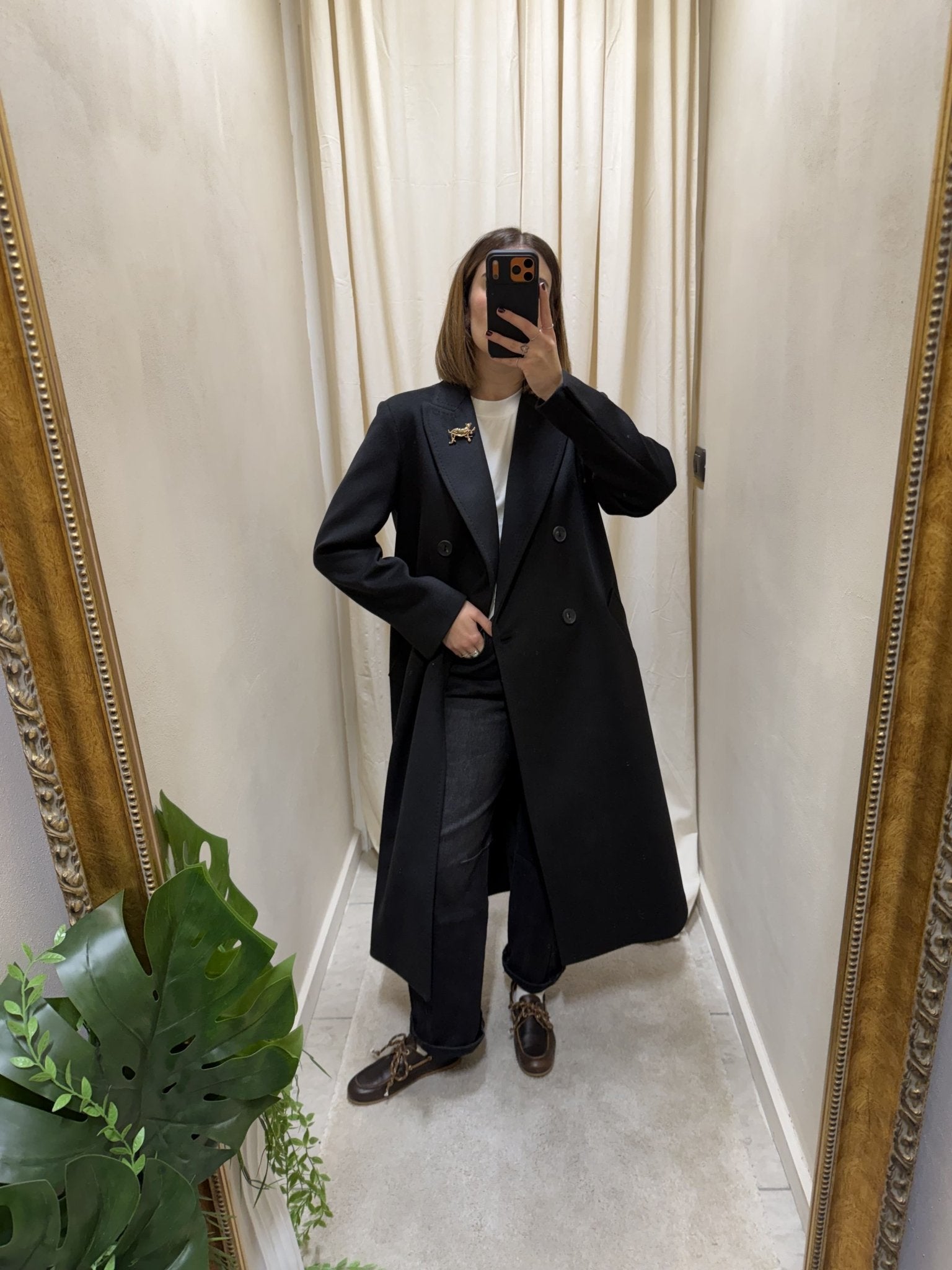 Cappotto lungo doppiopetto con spilla MyD - GiuGiò | Shop online