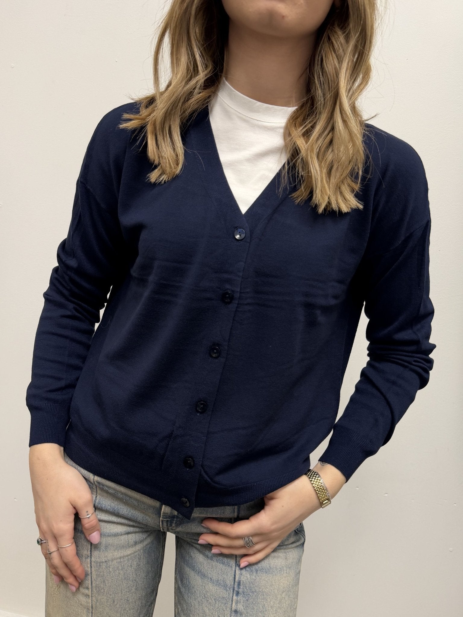 Cardigan basic scollo V 100% viscosa Susy Mix - GiuGiò | Shop online