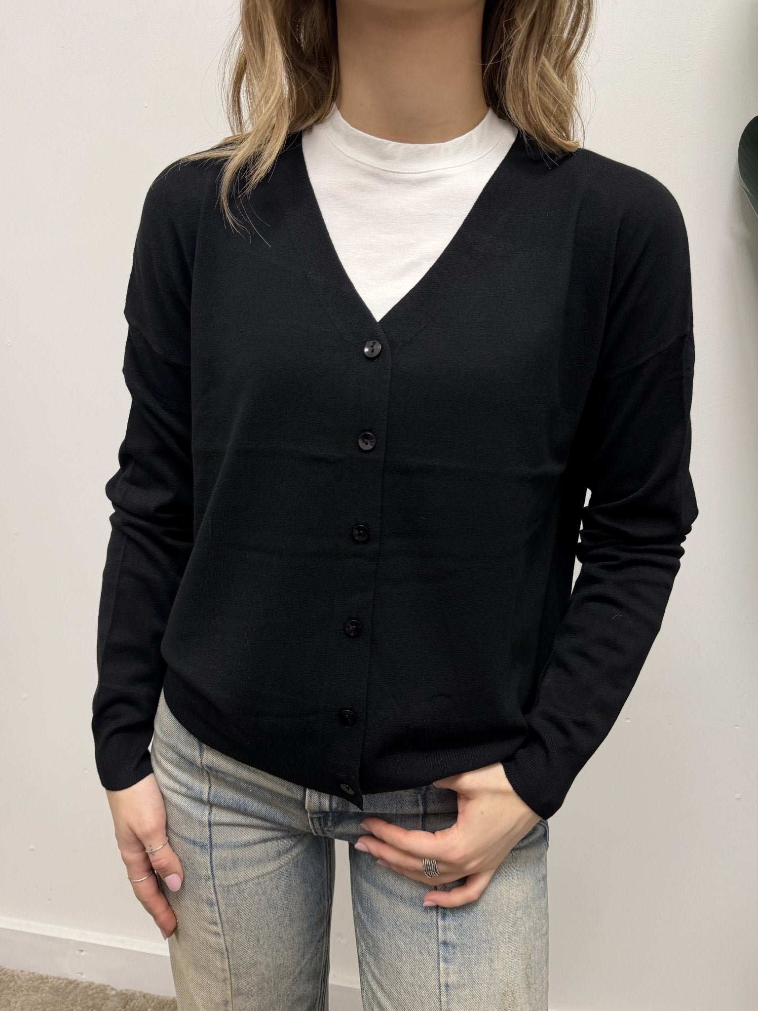 Cardigan basic scollo V 100% viscosa Susy Mix - GiuGiò | Shop online