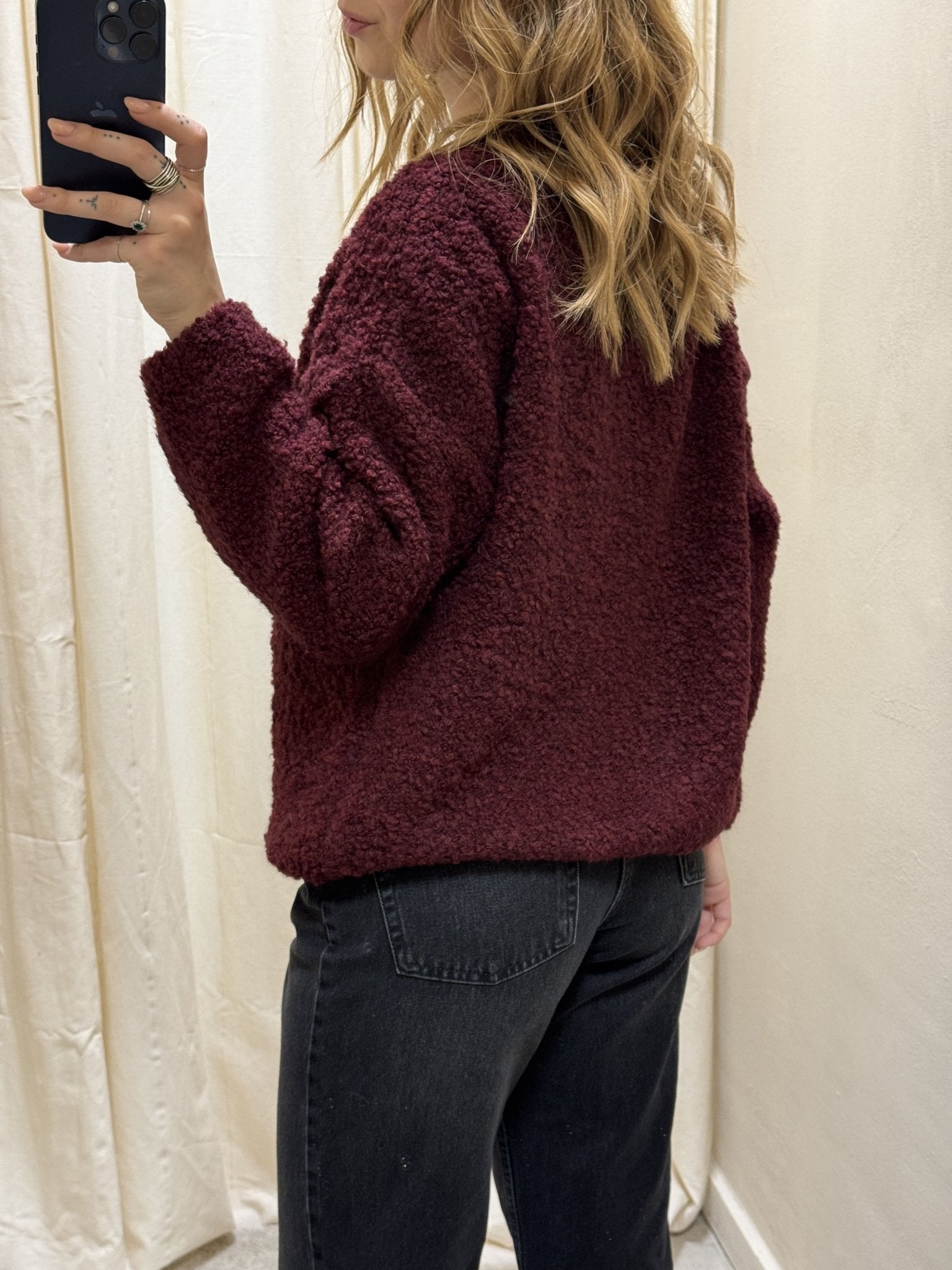 Cardigan bouclè con zip MyD - GiuGiò | Shop online