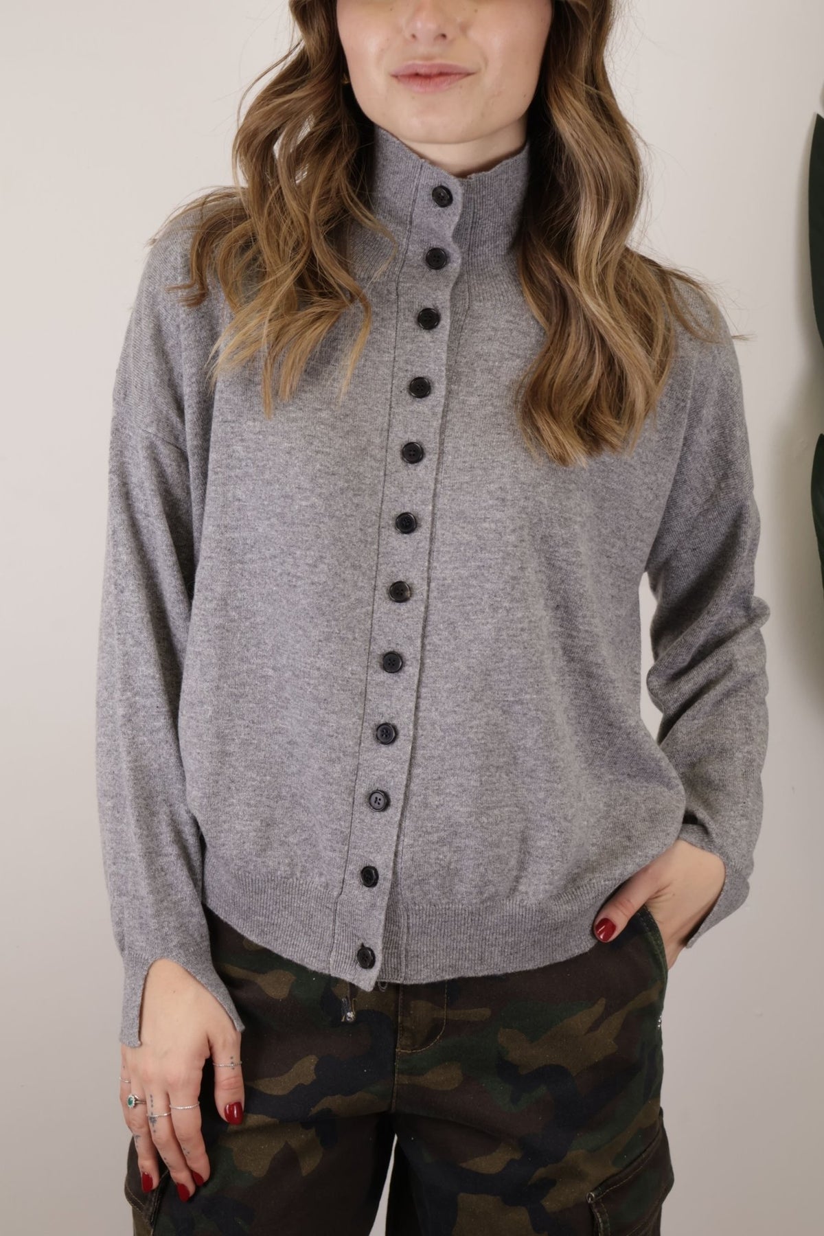 Cardigan collo cratere con bottoni Vicolo - GiuGiò | Shop online