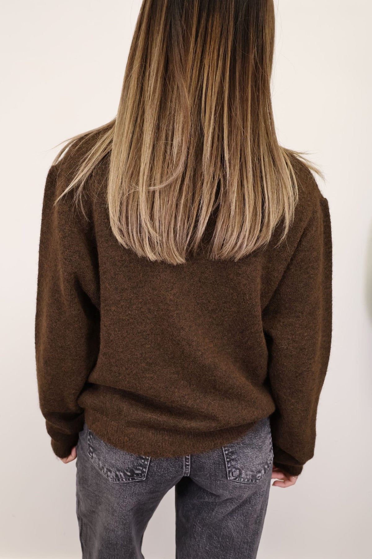 Cardigan collo cratere full zip marrone MyD - GiuGiò | Shop online