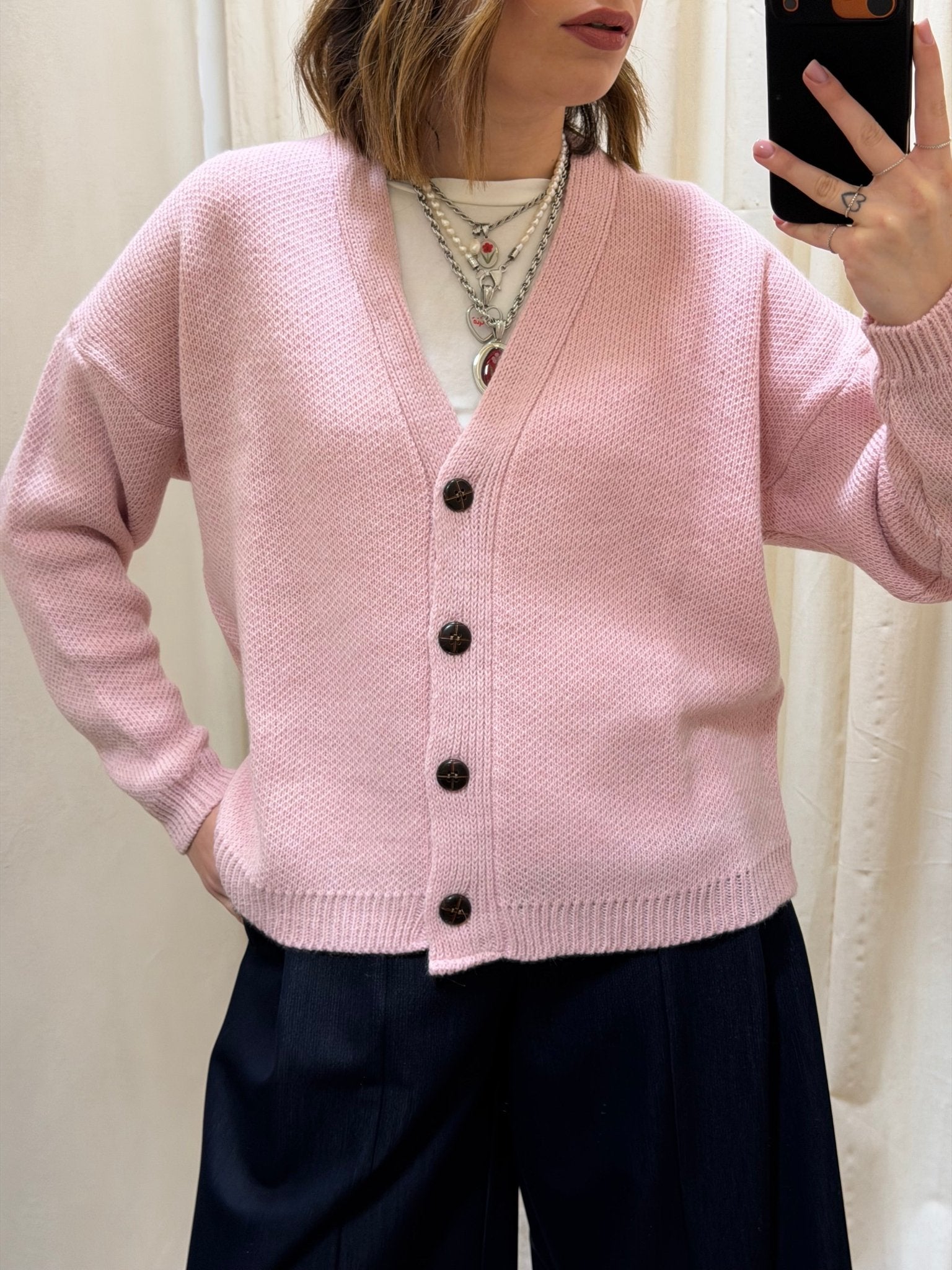 Cardigan con bottoni scollo V MyD - GiuGiò | Shop online