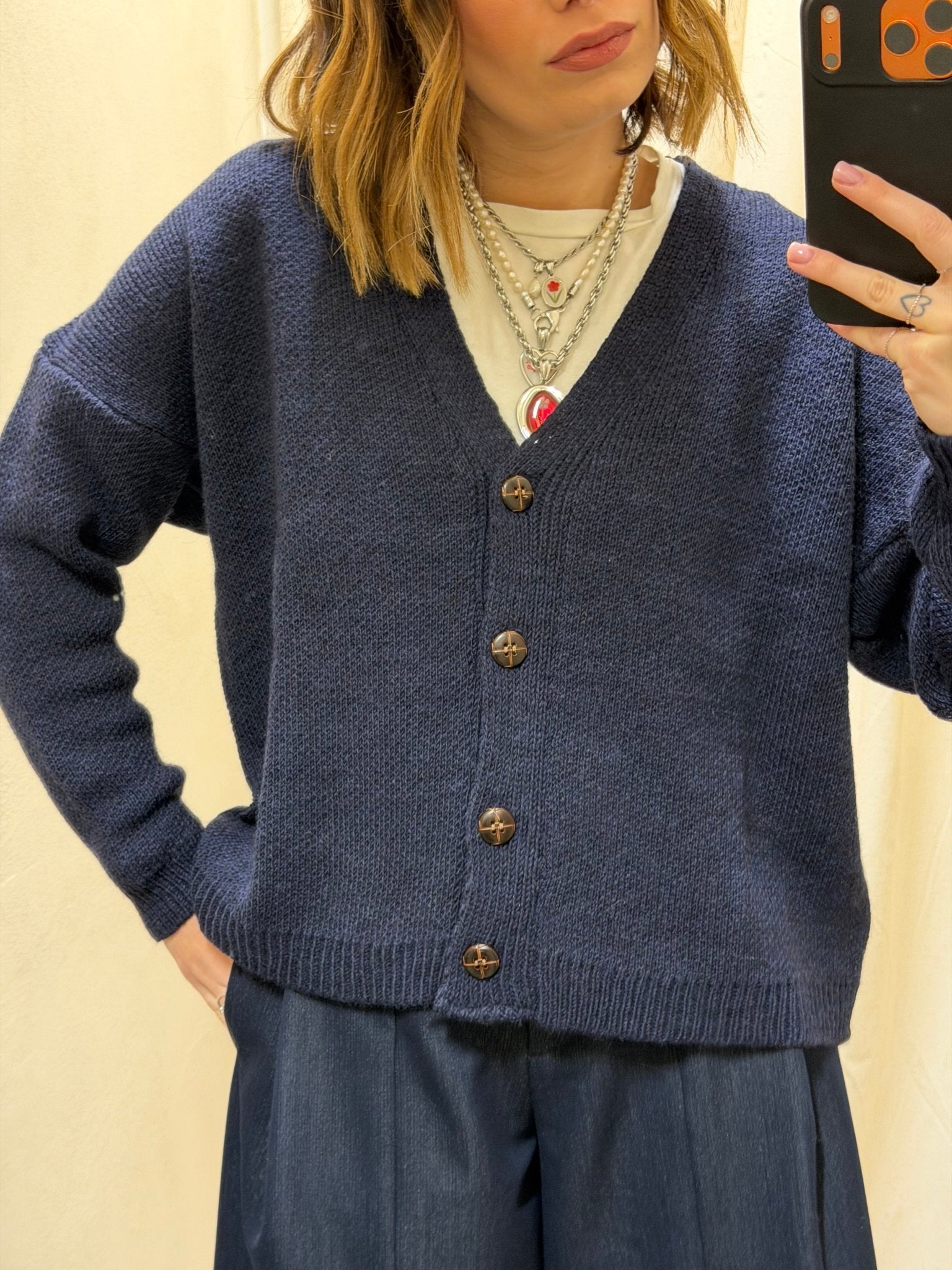 Cardigan con bottoni scollo V MyD - GiuGiò | Shop online