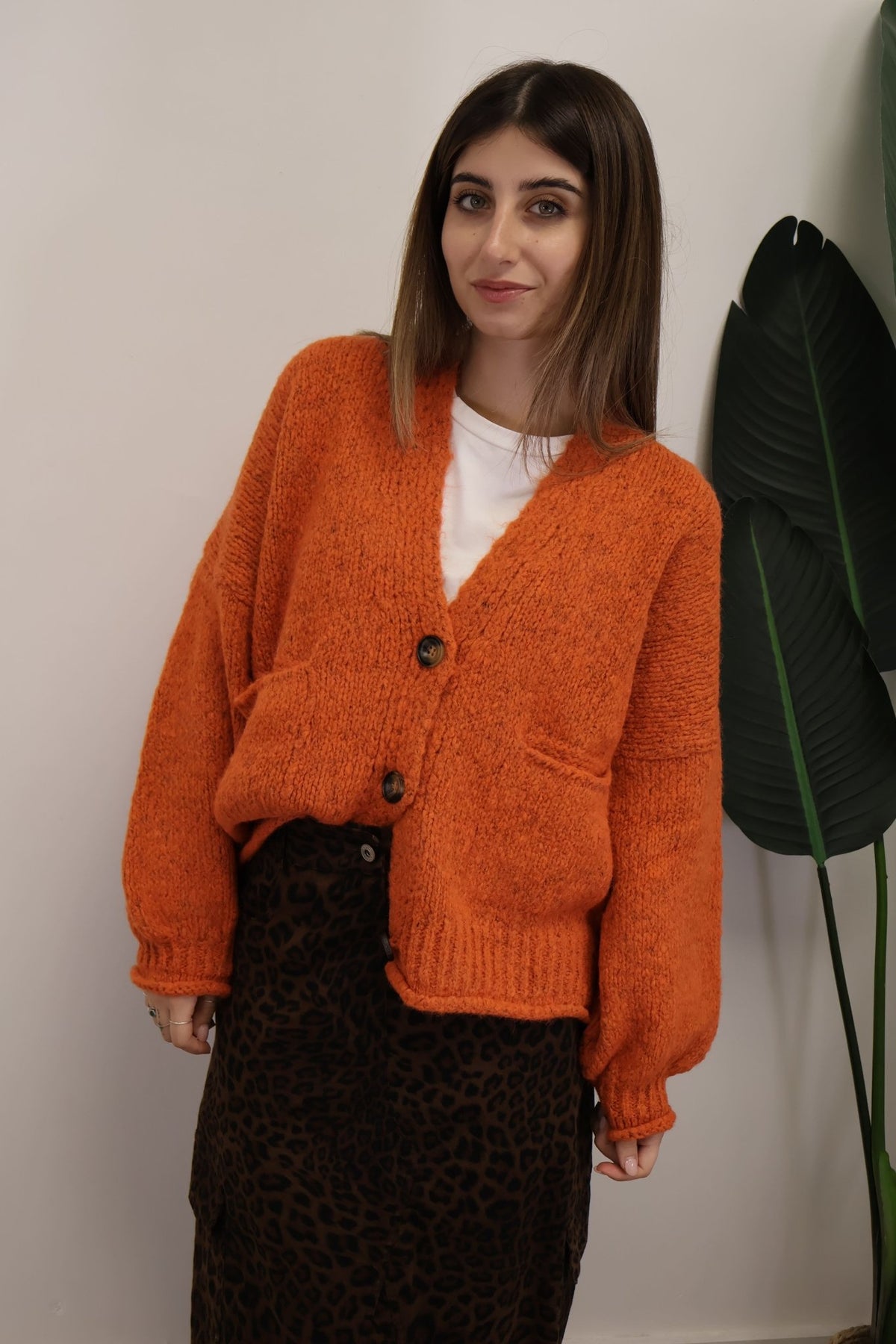 Cardigan con tasche arancione HaveOne - GiuGiò | Shop online
