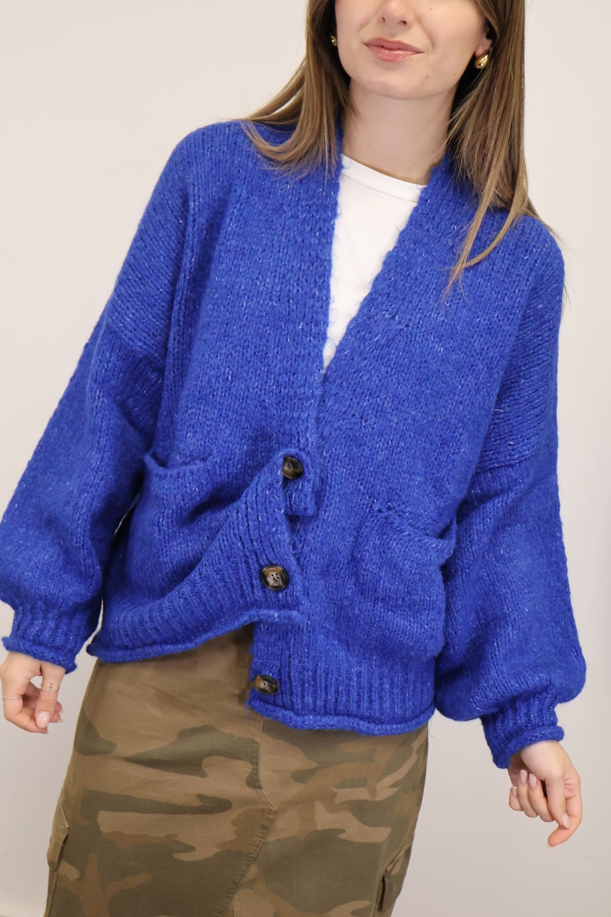 Cardigan con tasche blu HaveOne - GiuGiò | Shop online