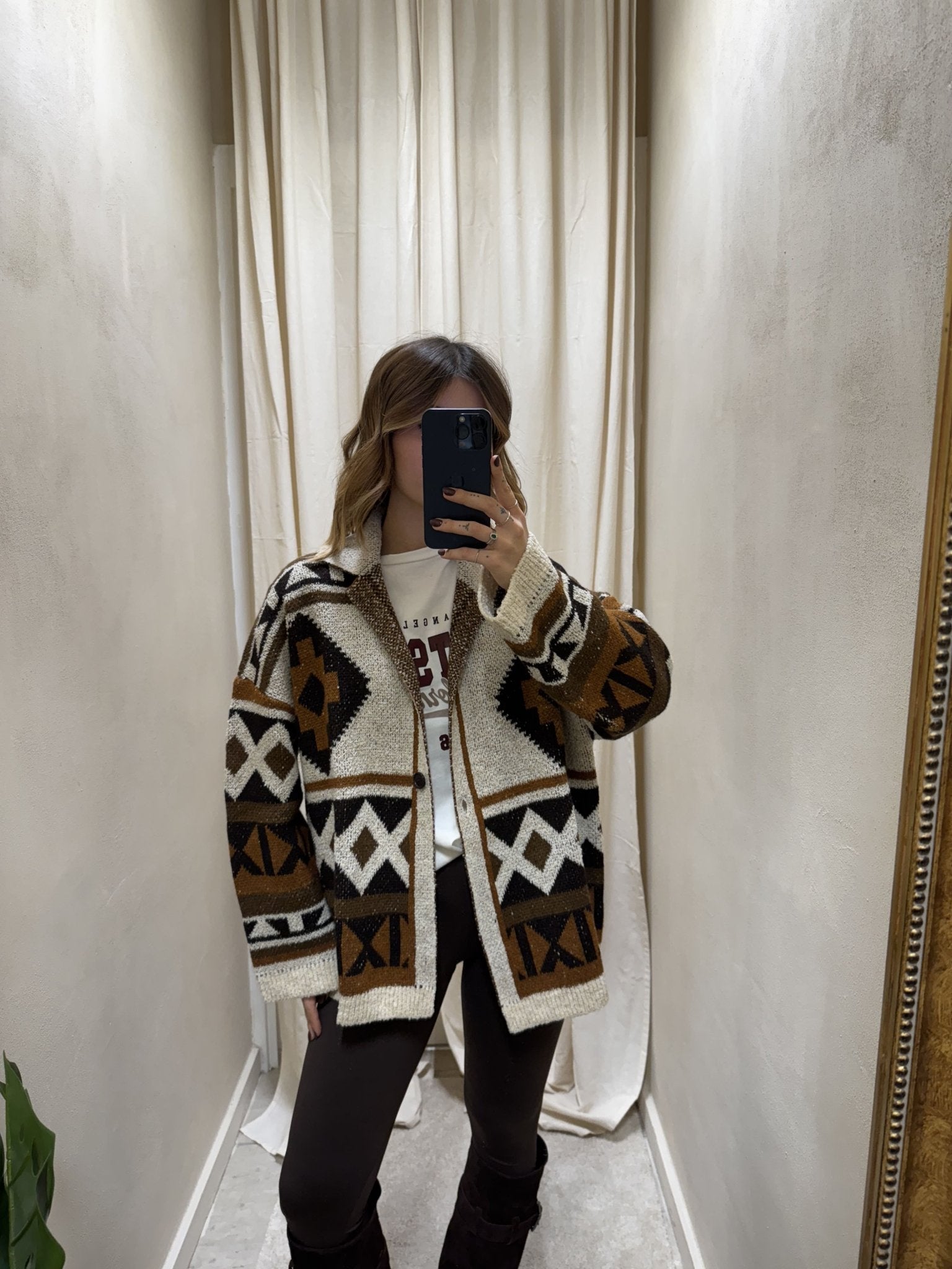 Cardigan etnico lana bouclè Tensione In - GiuGiò | Shop online
