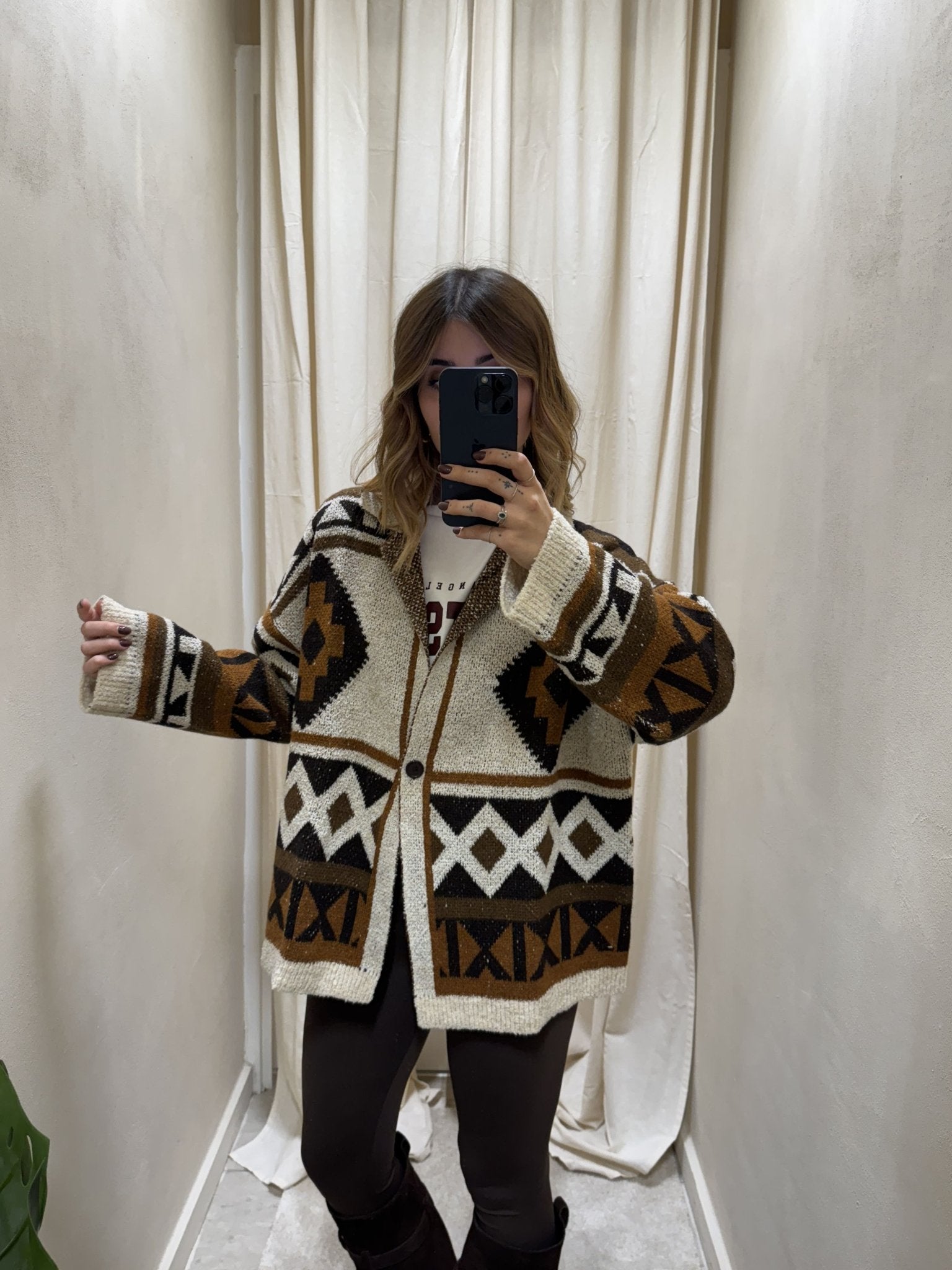 Cardigan etnico lana bouclè Tensione In - GiuGiò | Shop online