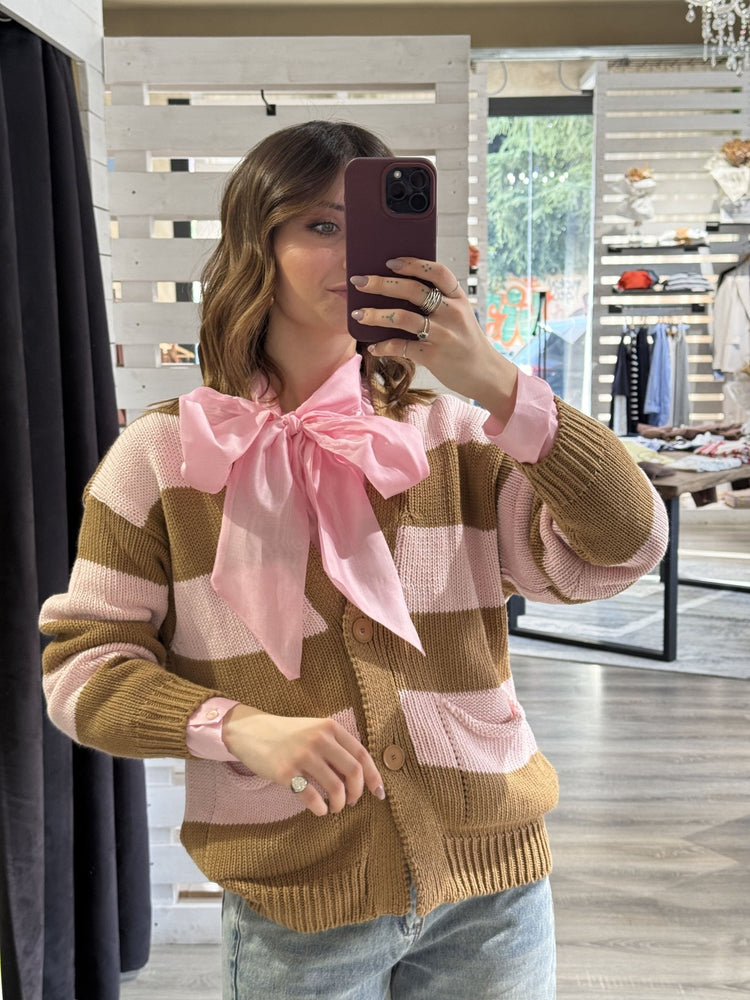 Cardigan in filo a righe con scollo V Tensione IN - GiuGiò | Shop online