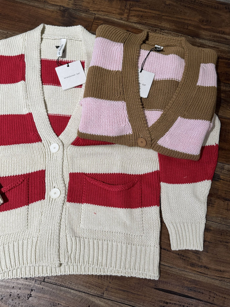 Cardigan in filo a righe con scollo V Tensione IN - GiuGiò | Shop online