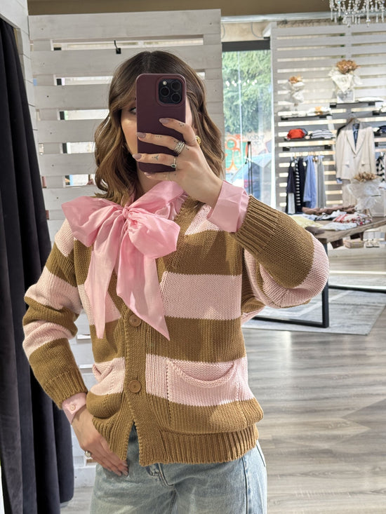 Cardigan in filo a righe con scollo V Tensione IN - GiuGiò | Shop online