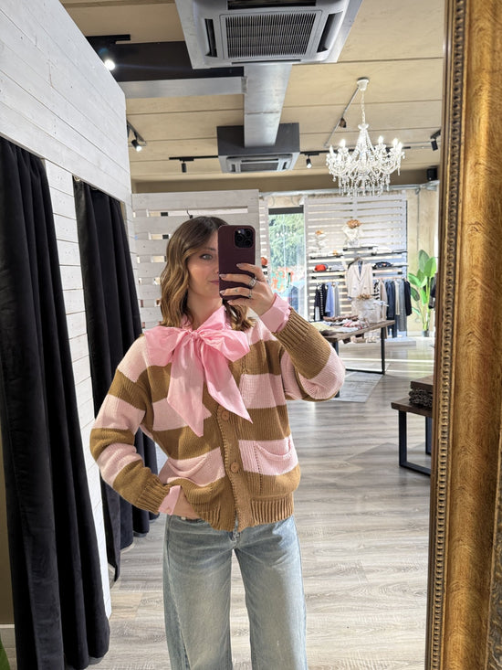 Cardigan in filo a righe con scollo V Tensione IN - GiuGiò | Shop online